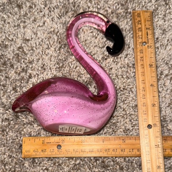 Hobby Lobby Pink and Black Glass Flamingo Decor - Picture 14 of 16